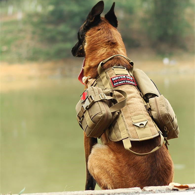 Ihrtrade Tactical Dog Harness Molle System Vest Adjustable Military - Best Elanaz Store