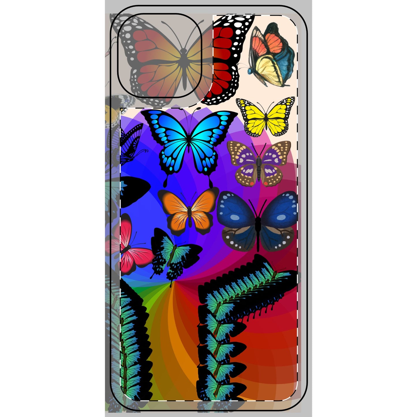 Colorful Butterfly Phone Skin - Vibrant Nature Design, Perfect for Spring Celebrations