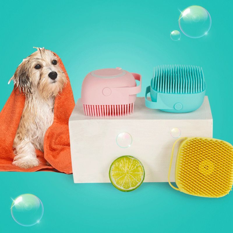 Soft Silicone Bristles Cat Dog Bath Brush Comb Scrubber Shampoo - Best Elanaz Store